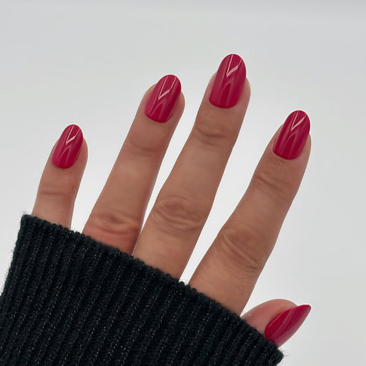 Static Nails High-End Red Round