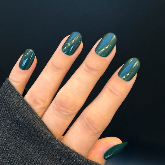 Static Nails Emerald Noir Round